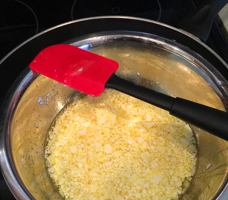 Melting together the Solid Conditioner ingredients!